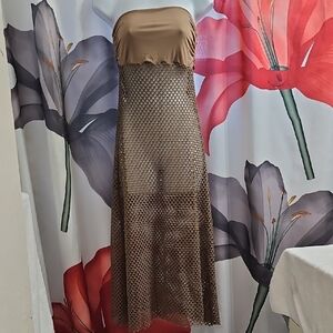 Elegant Brown Crochet Maxi Skirt